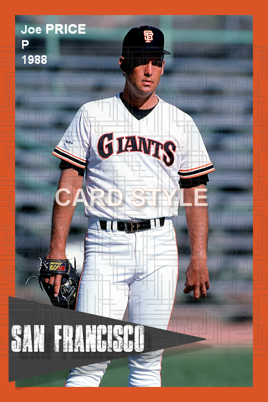 Joe Price - 1988 San Francisco Giants - choose a size & style