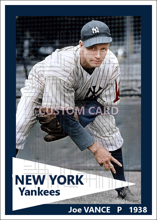 Joe Vance - 1938 New York Yankees - choose a size & style