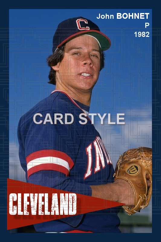John Bohnet - 1982 Cleveland Indians - choose a size & style