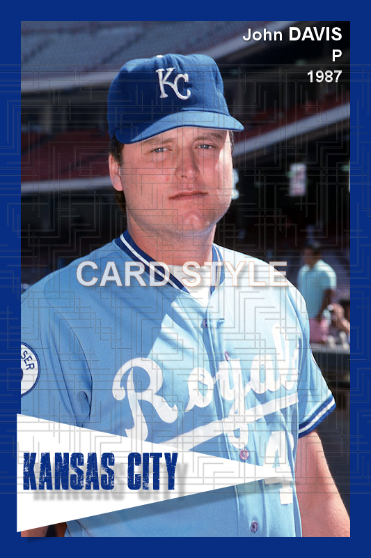 John Davis - 1987 Kansas City Royals - choose a size & style