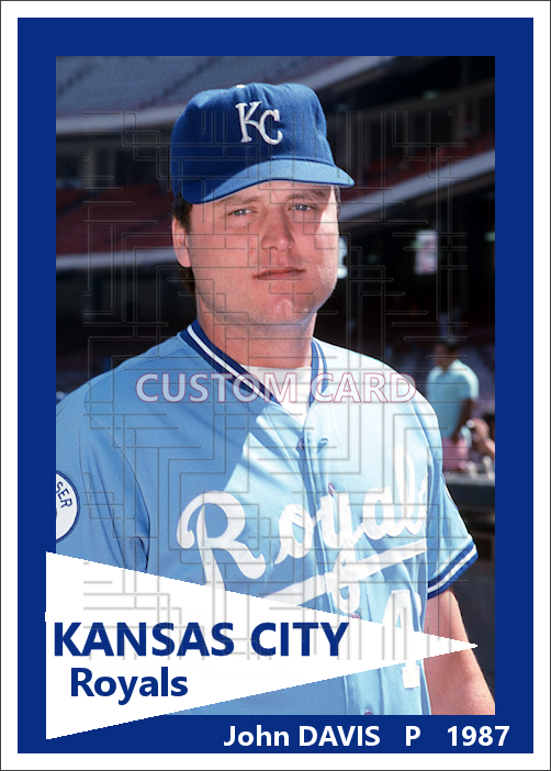 John Davis - 1987 Kansas City Royals - choose a size & style
