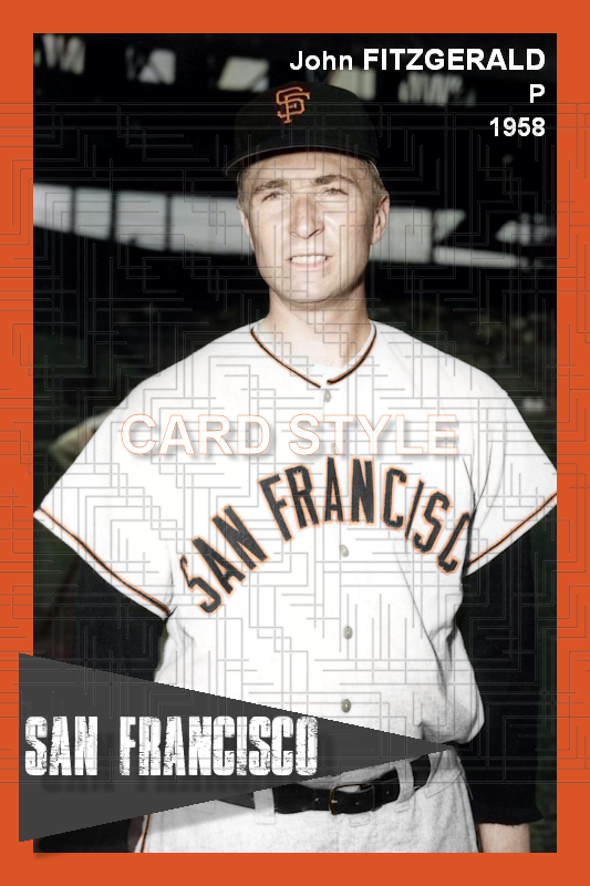 John Fitzgerald - 1958 San Francisco Giants - choose a size & style