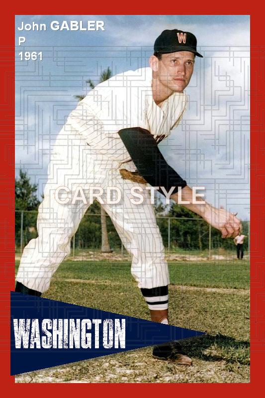 John Gabler - 1961 Washington Senators - choose a size & style