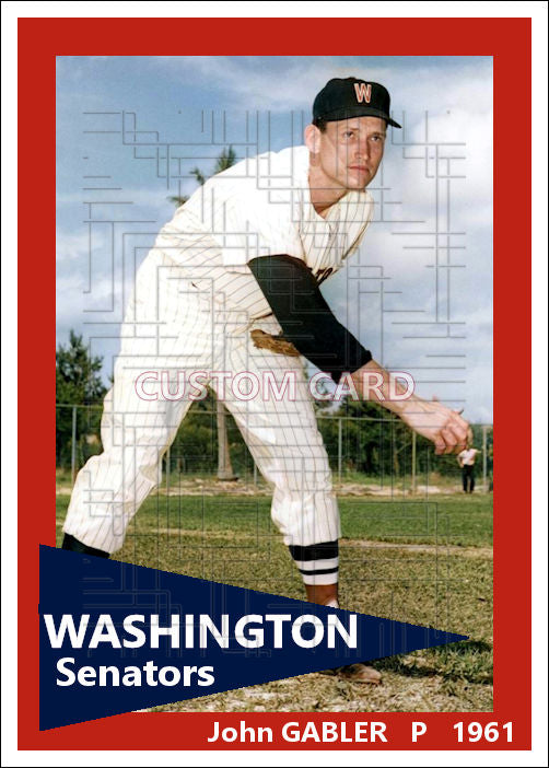 John Gabler - 1961 Washington Senators - choose a size & style