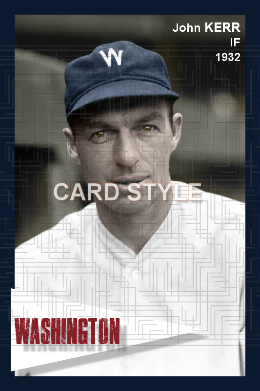John Kerr - 1932 Washington Senators - choose a size & style