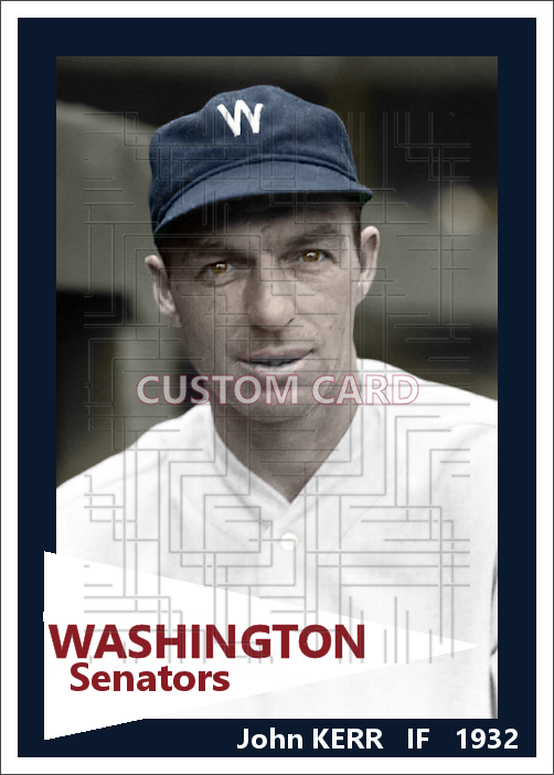 John Kerr - 1932 Washington Senators - choose a size & style