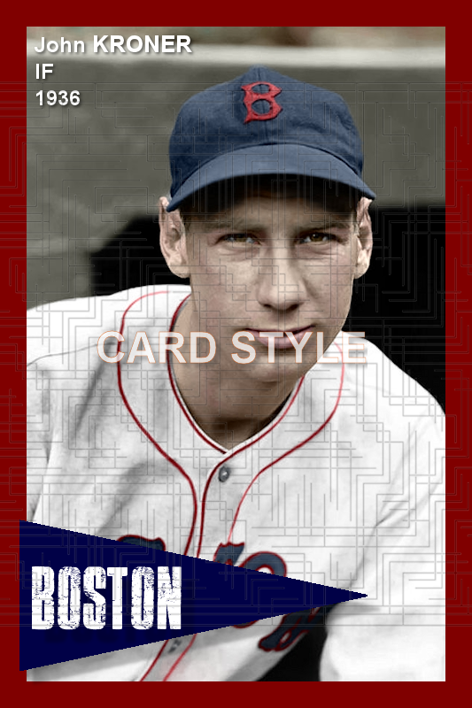 John Kroner - 1936 Boston Red Sox - choose a size & style