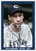 John Kroner - 1937 Cleveland Indians - choose a size & style