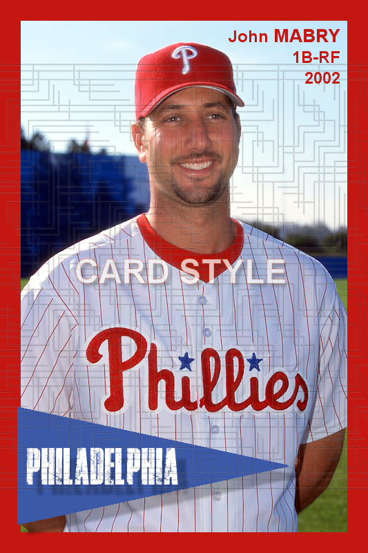 John Mabry - 2002 Philadelphia Phillies - choose a size & style