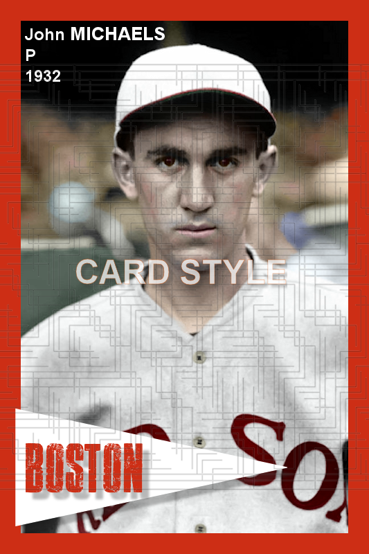 John Michaels - 1932 Boston Red Sox - choose a size & style