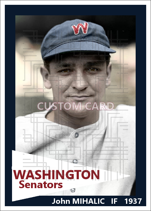 John Mihalic - 1937 Washington Senators - choose a size & style