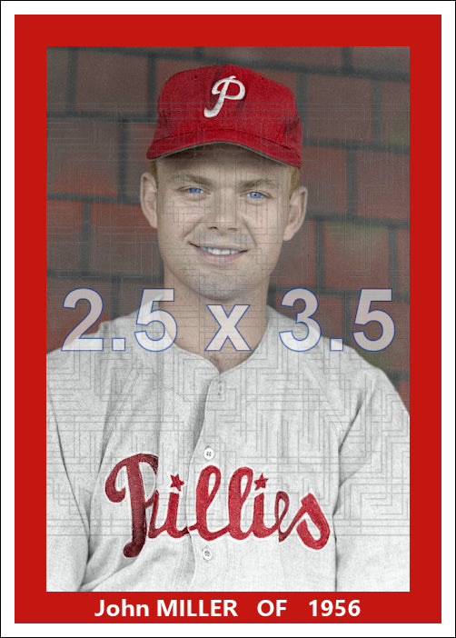 John Miller - 1956 Philadelphia Phillies - choose a size & style
