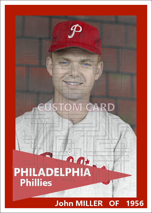 John Miller - 1956 Philadelphia Phillies - choose a size & style