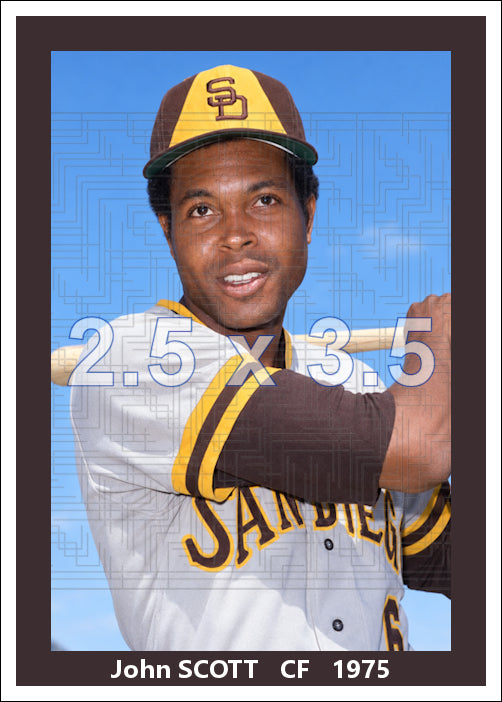 John Scott - 1975 San Diego Padres - choose a size & style