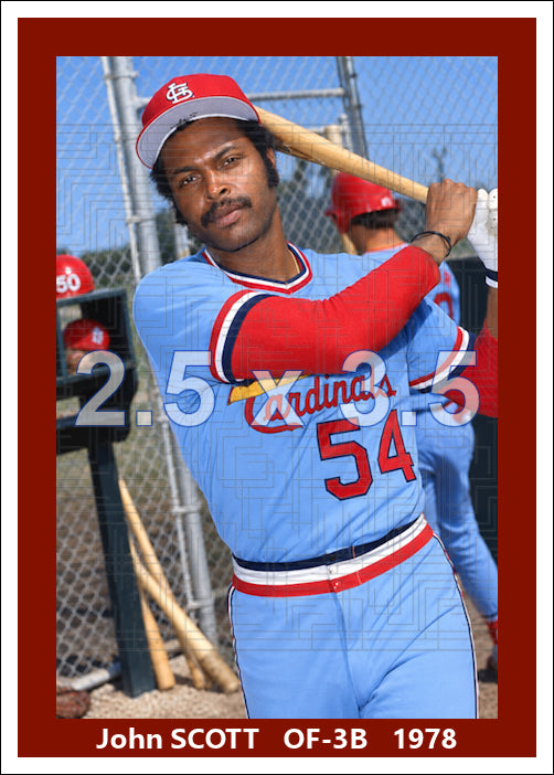 John Scott - 1978 St. Louis Cardinals spring training - choose a size & style