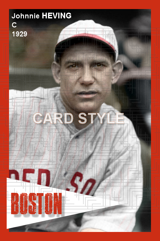 Johnnie Heving - 1929 Boston Red Sox - choose a size & style