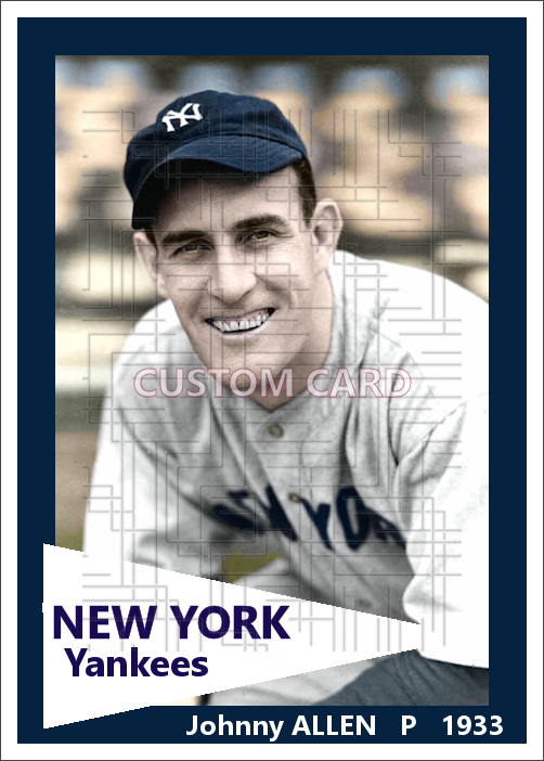 Johnny Allen - 1933 New York Yankees - choose a size & style