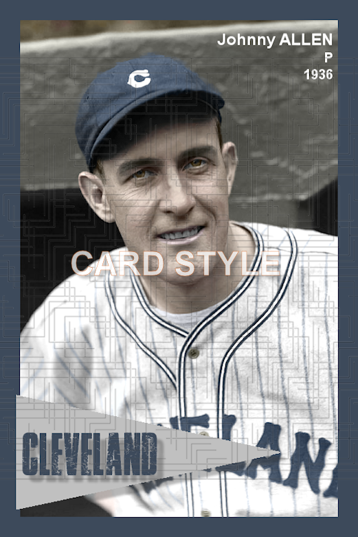 Johnny Allen - 1936 Cleveland Indians - choose a size & style