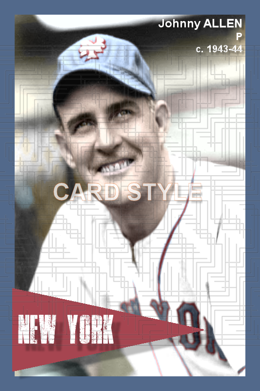 Johnny Allen - 1943-44 New York Giants - choose a size & style
