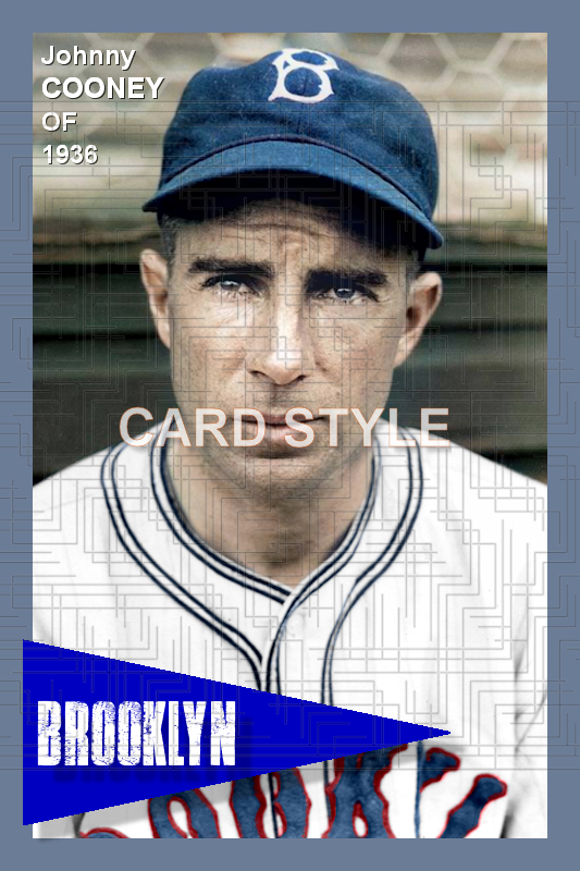 Johnny Cooney - 1936 Brooklyn Dodgers - choose a size & style