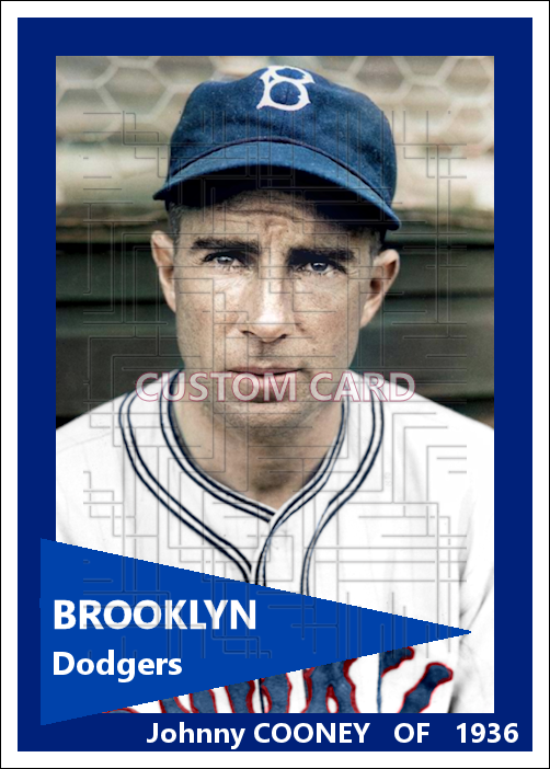 Johnny Cooney - 1936 Brooklyn Dodgers - choose a size & style