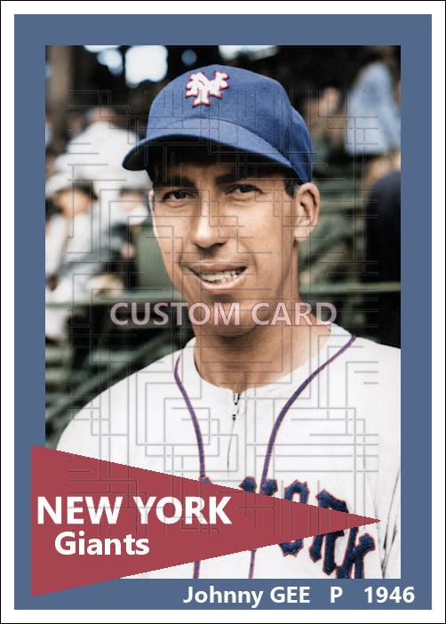 Johnny Gee - 1946 New York Giants - choose a size & style
