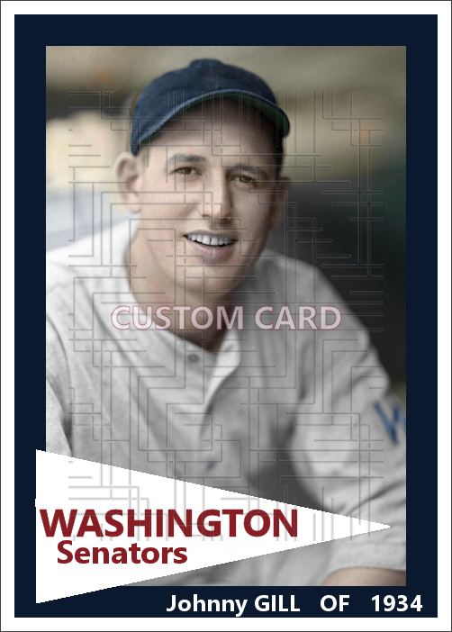 Johnny Gill - 1934 Washington Senators - choose a size & style
