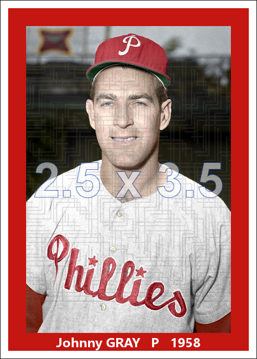Johnny Gray - 1958 Philadelphia Phillies - choose a size & style