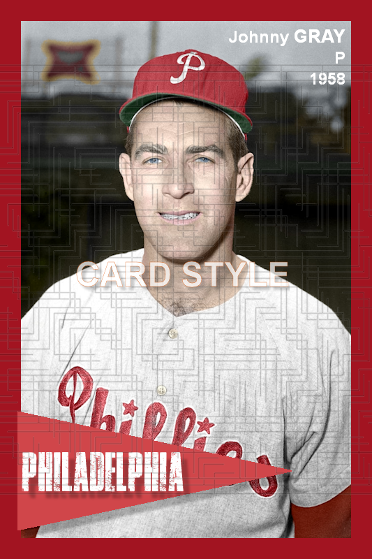 Johnny Gray - 1958 Philadelphia Phillies - choose a size & style