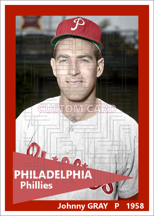 Johnny Gray - 1958 Philadelphia Phillies - choose a size & style