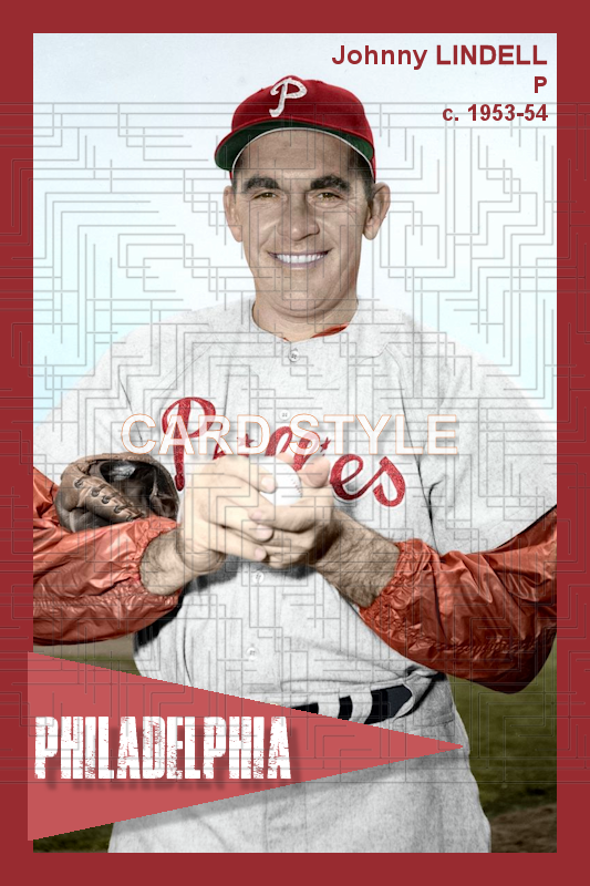 Johnny Lindell - 1953-54 Philadelphia Phillies - choose a size & style