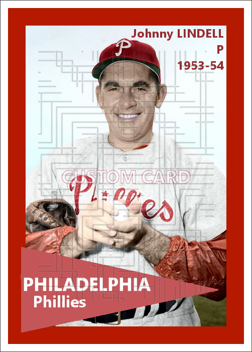 Johnny Lindell - 1953-54 Philadelphia Phillies - choose a size & style
