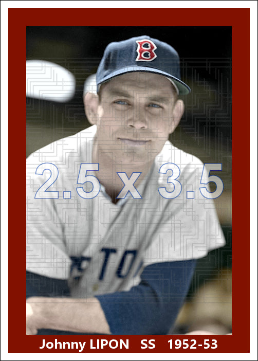 Johnny Lipon - 1952-53 Boston Red Sox - choose a size & style