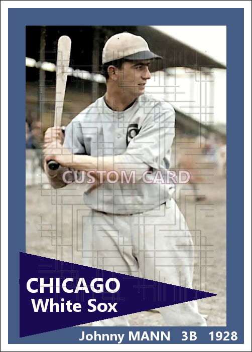 Johnny Mann - 1928 Chicago White Sox - choose a size & style