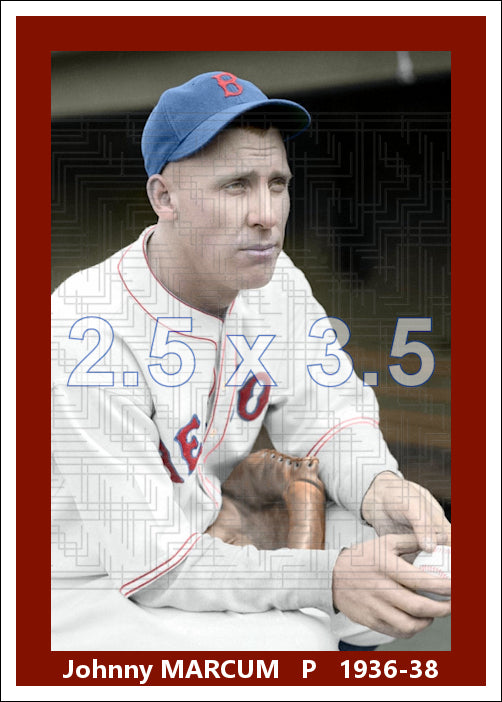 Johnny Marcum - 1936-38 Boston Red Sox - choose a size & style
