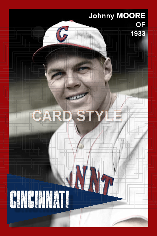 Johnny Moore - 1933 Cincinnati Reds - choose a size & style