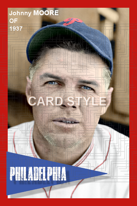 Johnny Moore - 1937 Philadelphia Phillies - choose a size & style