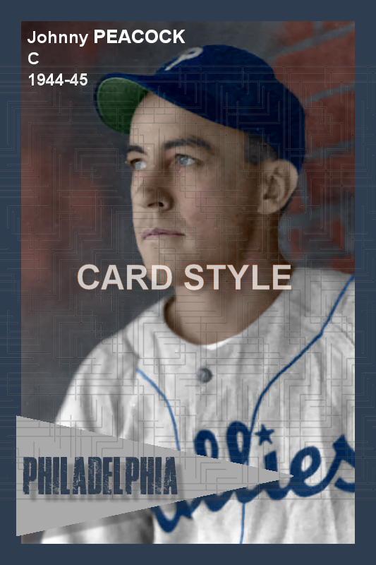 Johnny Peacock - 1944-45 Philadelphia Phillies - choose a size & style