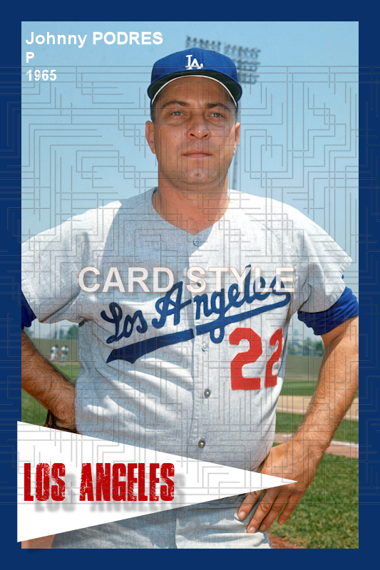 Johnny Podres - 1965 Los Angeles Dodgers - choose a size & style