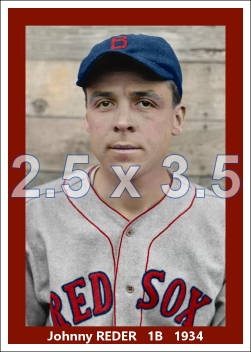 Johnny Reder - 1934 Boston Red Sox - choose a size & style