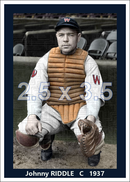 Johnny Riddle - 1937 Washington Senators - choose a size & style