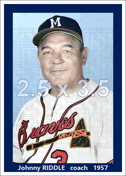 Johnny Riddle - 1957 Milwaukee Braves - choose a size & style