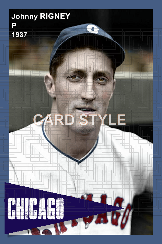 Johnny Rigney - 1937 Chicago White Sox - choose a size & style