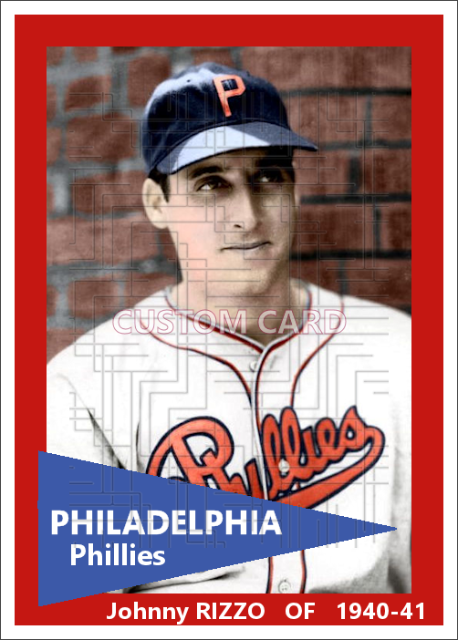 Johnny Rizzo - 1940-41 Philadelphia Phillies - choose a size & style