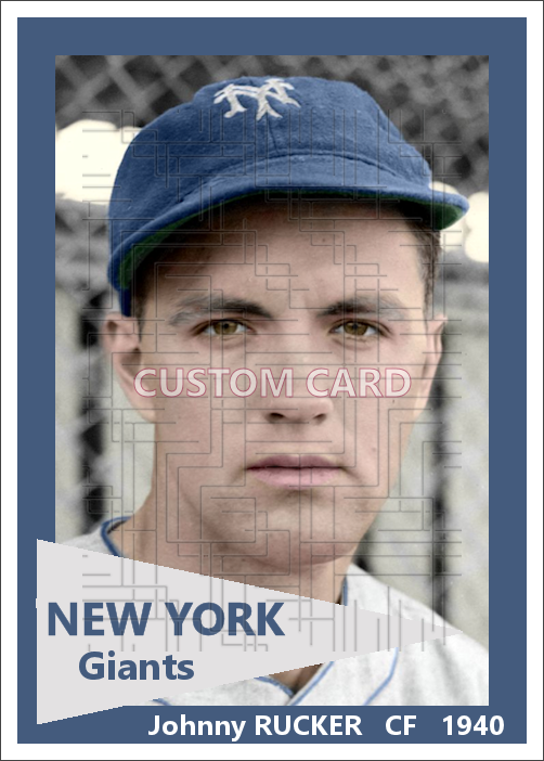 Johnny Rucker - 1940 New York Giants - choose a size & style