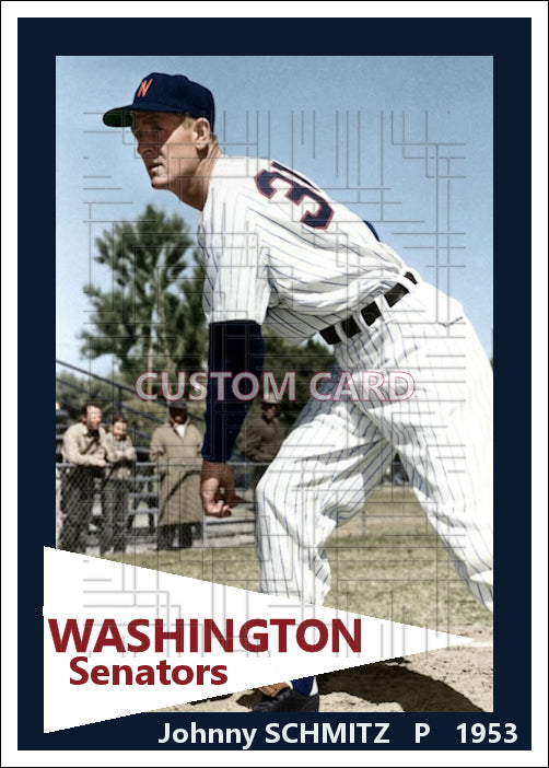 Johnny Schmitz - 1953 Washington Senators - choose a size & style