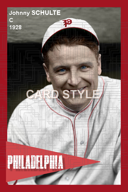 Johnny Schulte - 1928 Philadelphia Phillies - choose a size & style