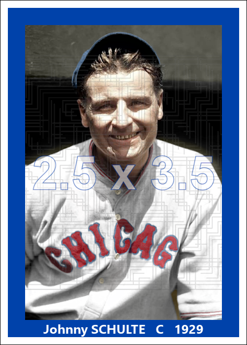 Johnny Schulte - 1929 Chicago Cubs - choose a size & style
