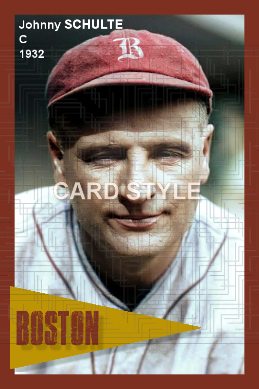 Johnny Schulte - 1932 Boston Braves - choose a size & style