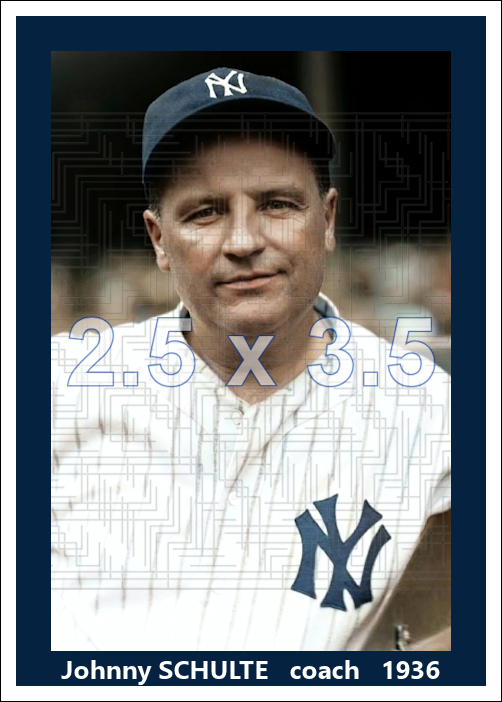 Johnny Schulte - 1936 New York Yankees - choose a size & style
